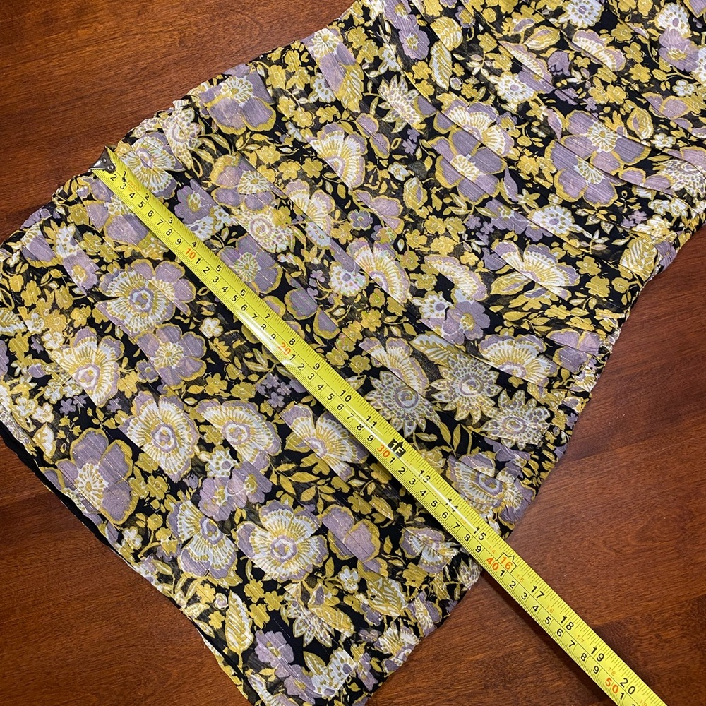 NWT Zara Floral Gold One Shoulder Mini Dress - Picture 7 of 10